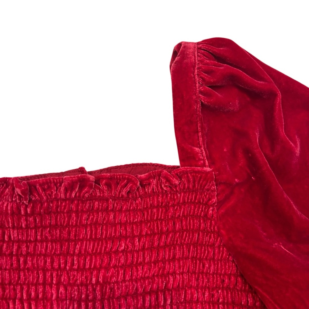 Brand new with Tags Janie and Jack The Velvet Smocked Dress Red Size 10 - Picture 4 of 13